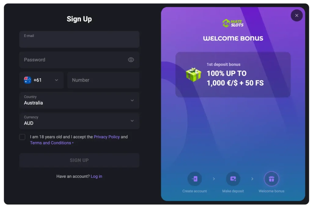 Mate Slots Registration